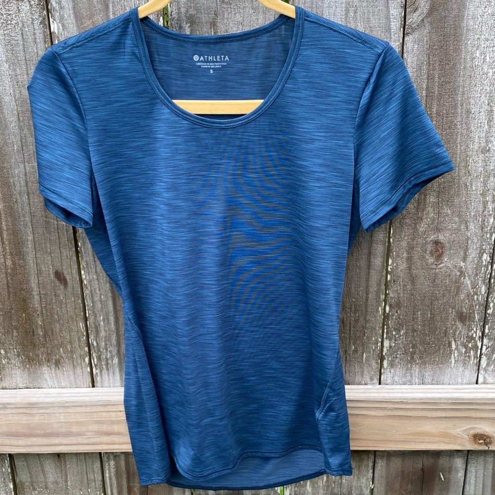 Athleta Training Short Sleeve Shirt Navy Dark Blue Women’s Small